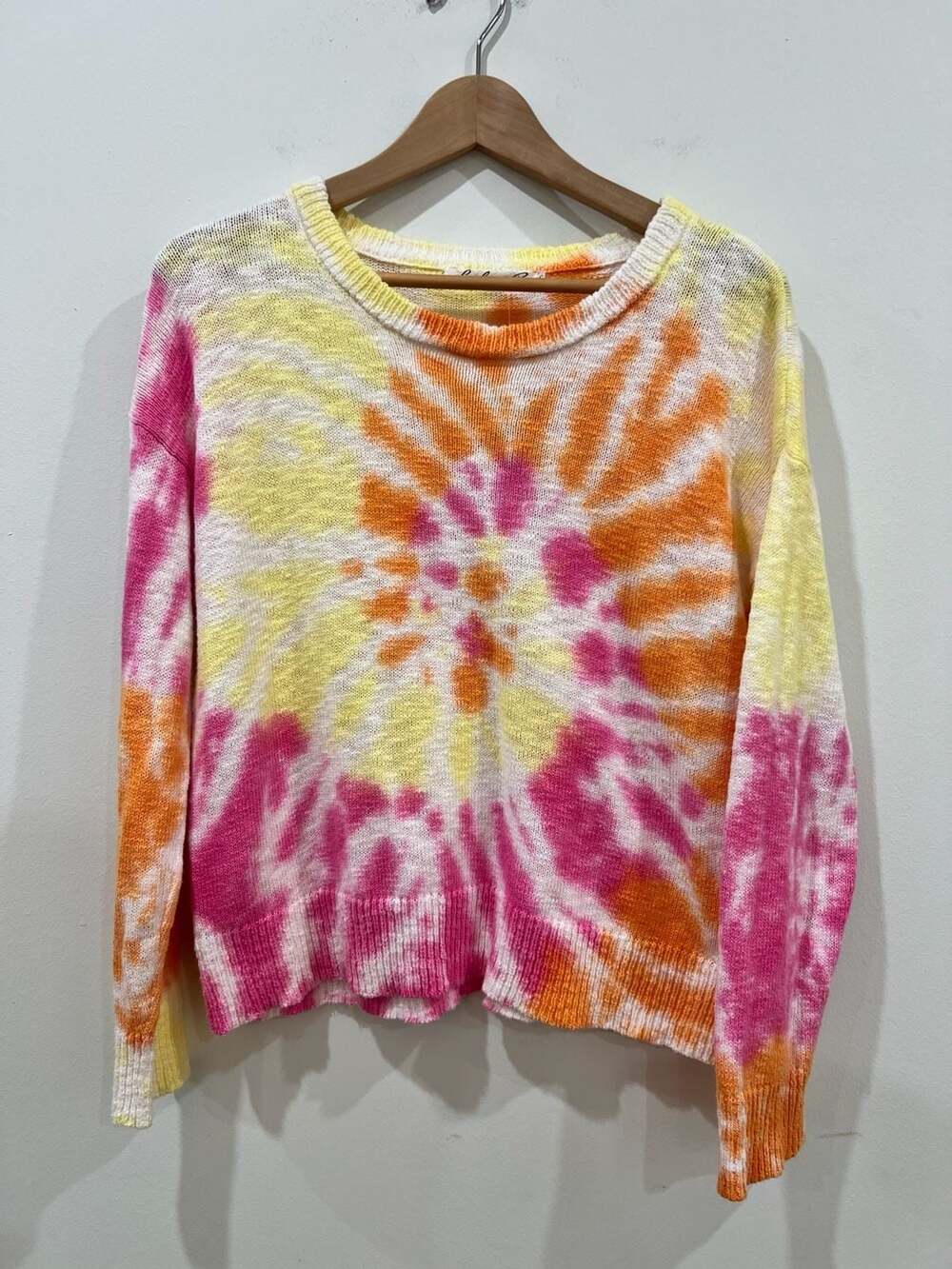 Lulu-B Tie-Dye Colorful Comfy Long Sleeve Crewneck Pullover Sweater